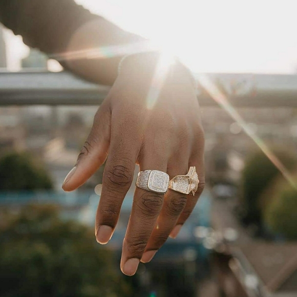 Luxury Style ICED Statement Ring 18k Gold ... - Picture 7 of 14